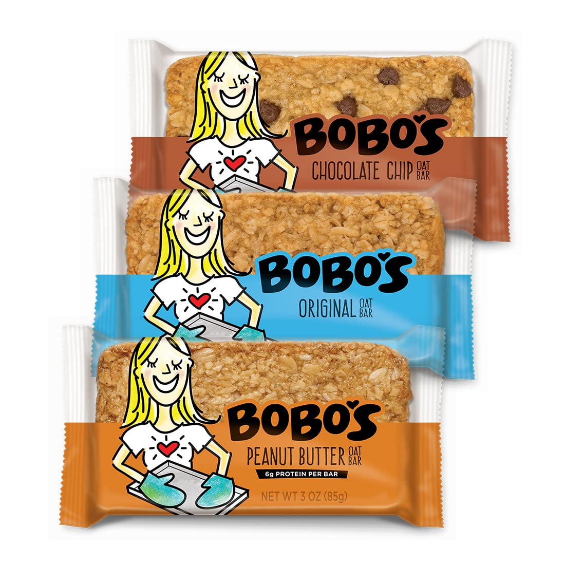 Bobo's Oat Bars Variety Pack – Gluten Free, Non-GMO, Plant-Based Granola Bars (12-Pack) for Busy Moms