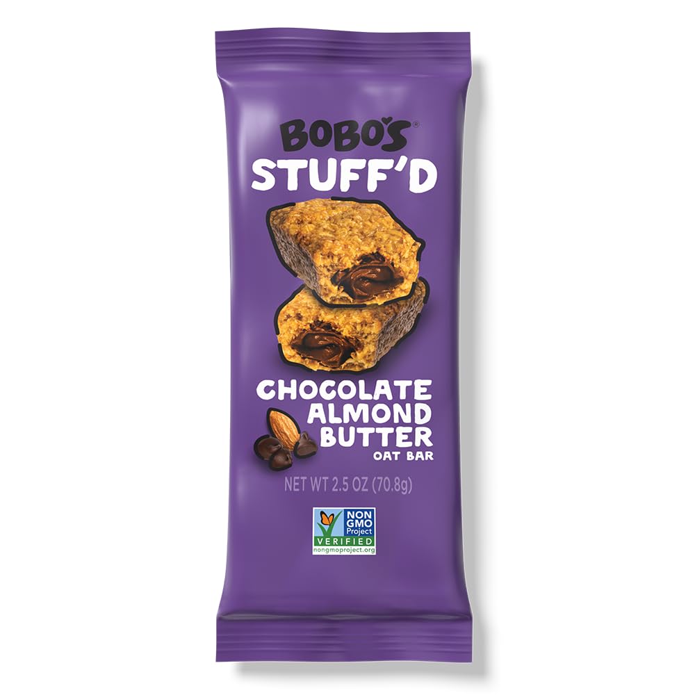 Bobo’s Stuff’d Oat Bar – Chocolate Almond Butter, 2.5 oz, 12 Pack | Gluten Free & Vegan