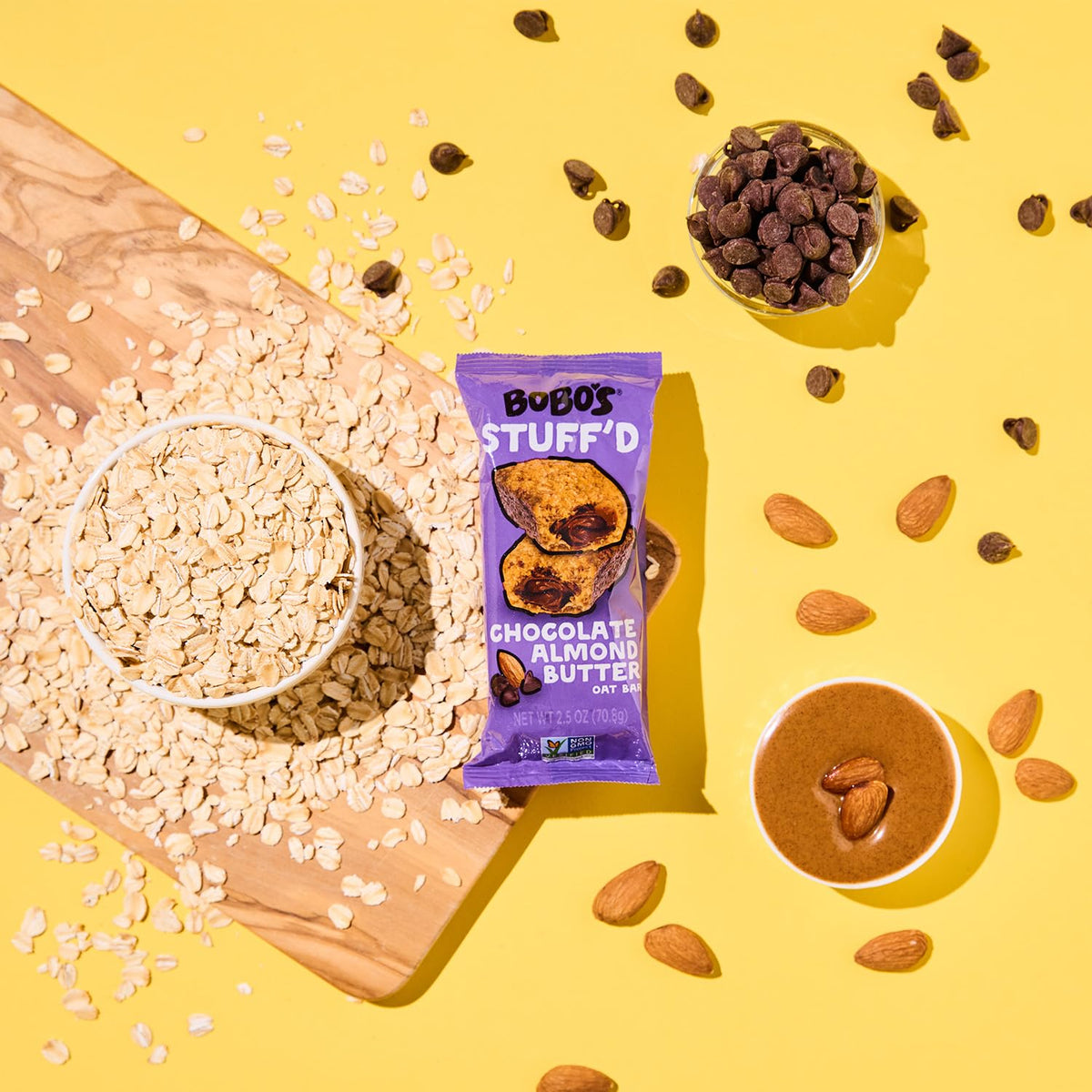 Bobo’s Stuff’d Oat Bar – Chocolate Almond Butter, 2.5 oz, 12 Pack | Gluten Free & Vegan