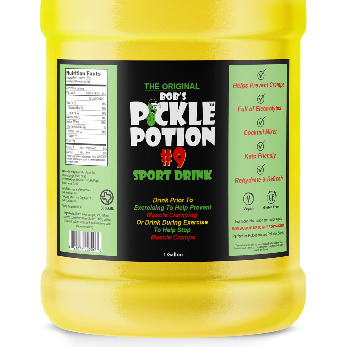 Bob's Pickle Potion #9 Dill Juice – Sports Drink (Gallon) | Hydration & Flavor