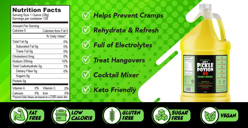 Bob's Pickle Potion #9 Dill Juice – Sports Drink (Gallon) | Hydration & Flavor