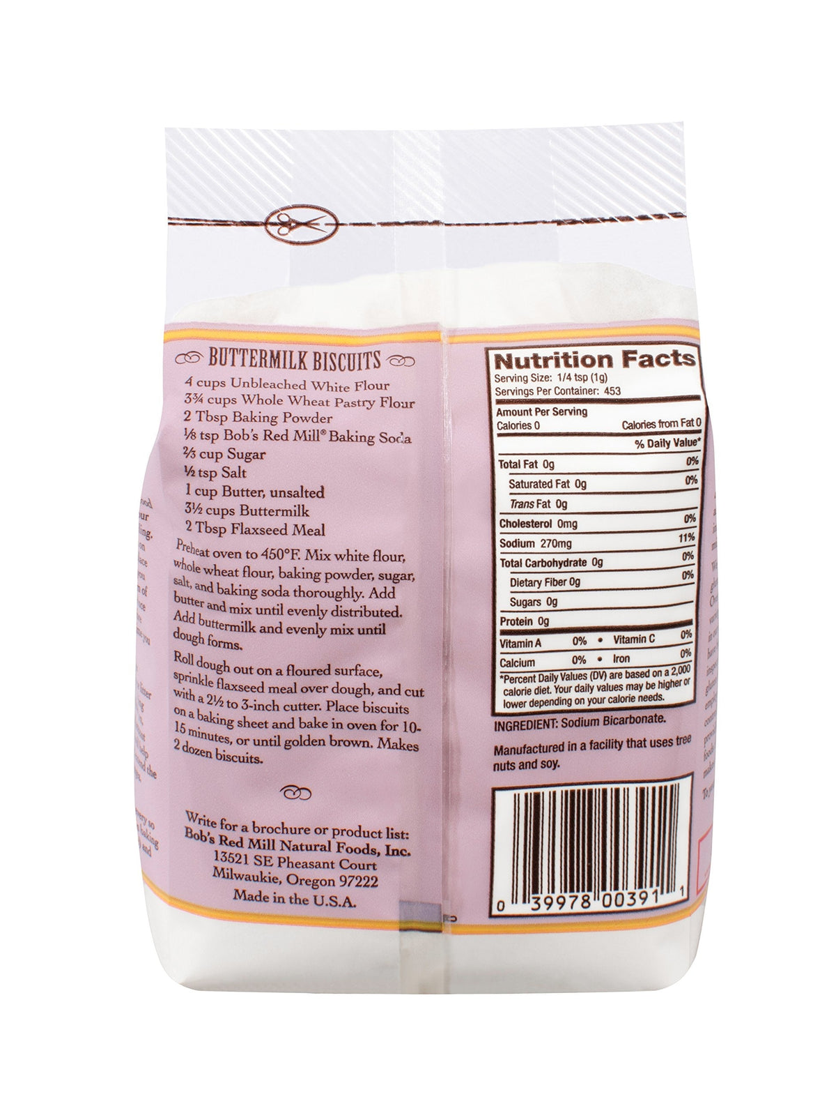 Bob's Red Mill Baking Soda, 16 Oz (4 Pack) – Pure Sodium Bicarbonate for Baking & Everyday Use