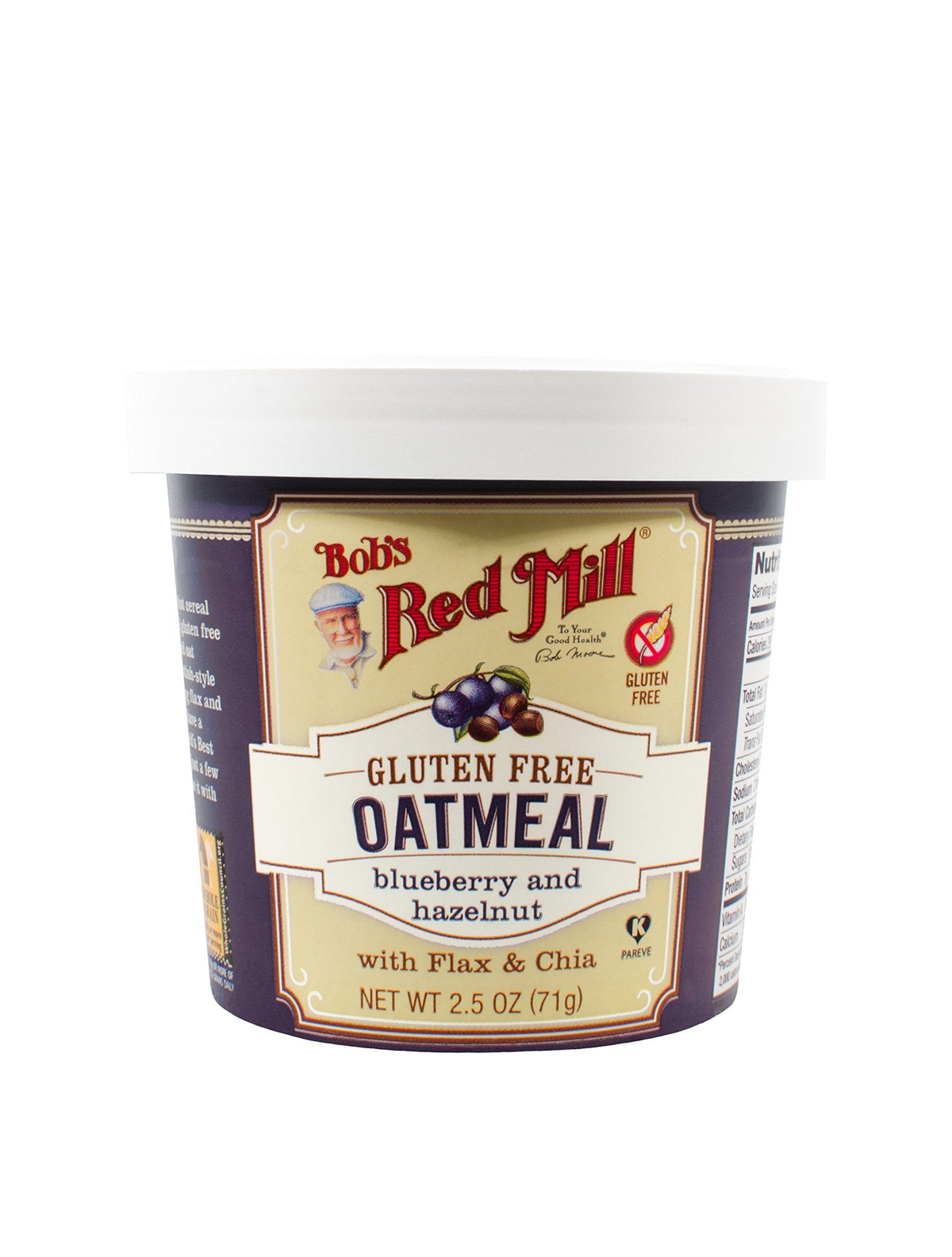 Bob's Red Mill Blueberry Hazelnut Oatmeal Cup, 2.5 oz Pack of 12 – Gluten Free