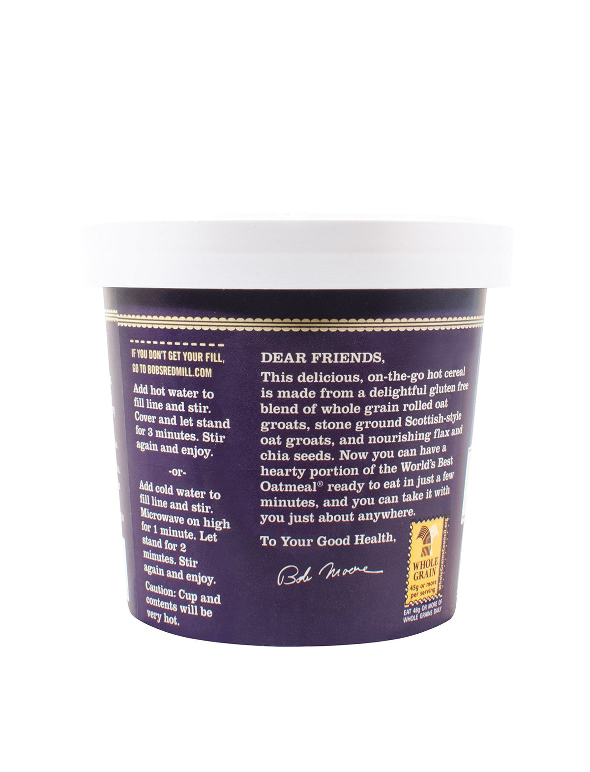 Bob's Red Mill Blueberry Hazelnut Oatmeal Cup, 2.5 oz Pack of 12 – Gluten Free