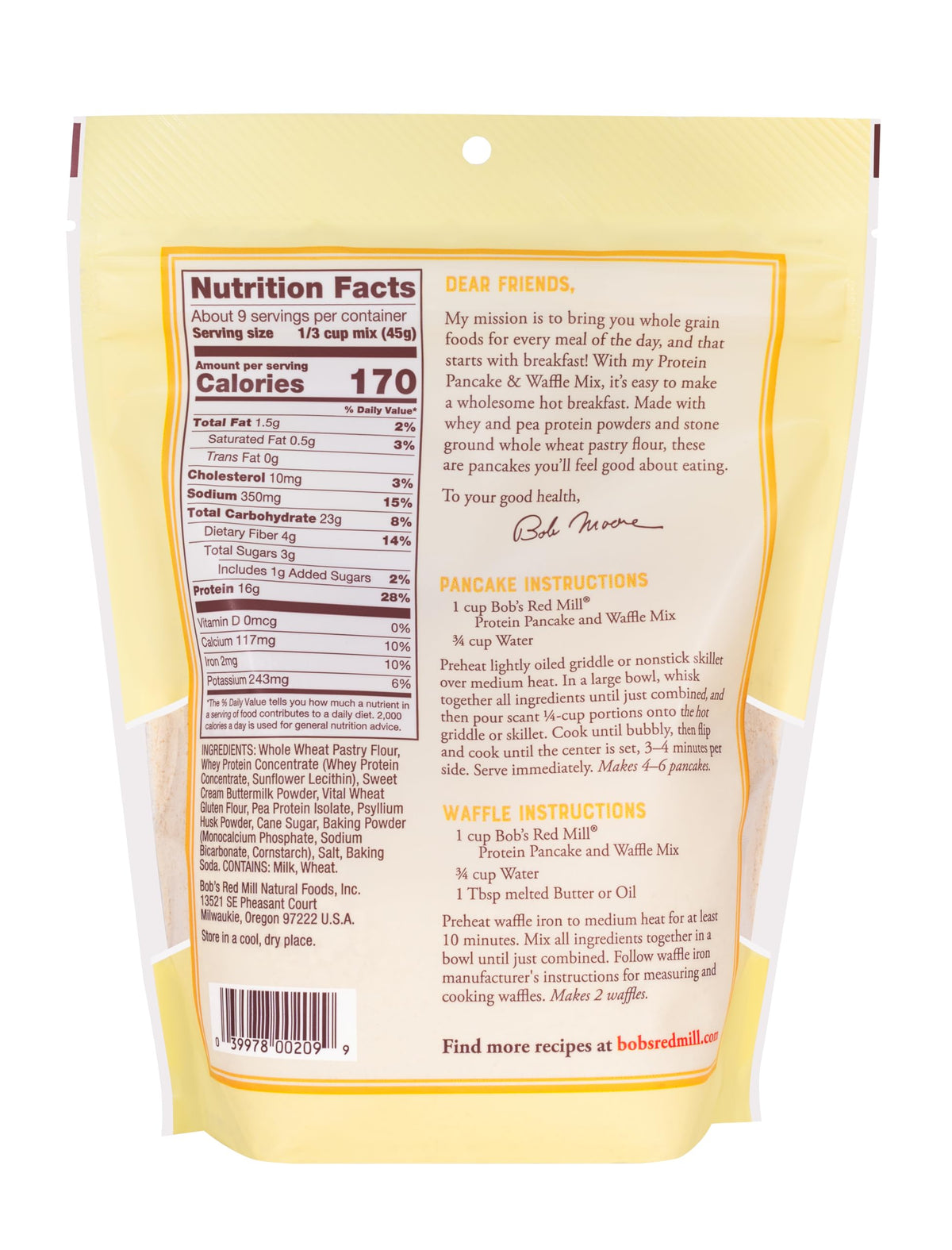 Bob's Red Mill Protein Pancake Mix – 14oz (Pack of 4) Non-GMO & Kosher