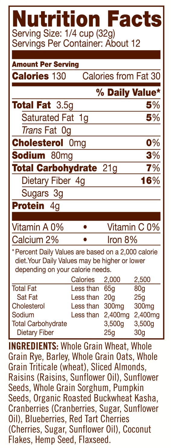 Bob's Red Mill Fruit & Seed Muesli, 14oz (Pack of 4) – Non-GMO, Whole Grain, Kosher
