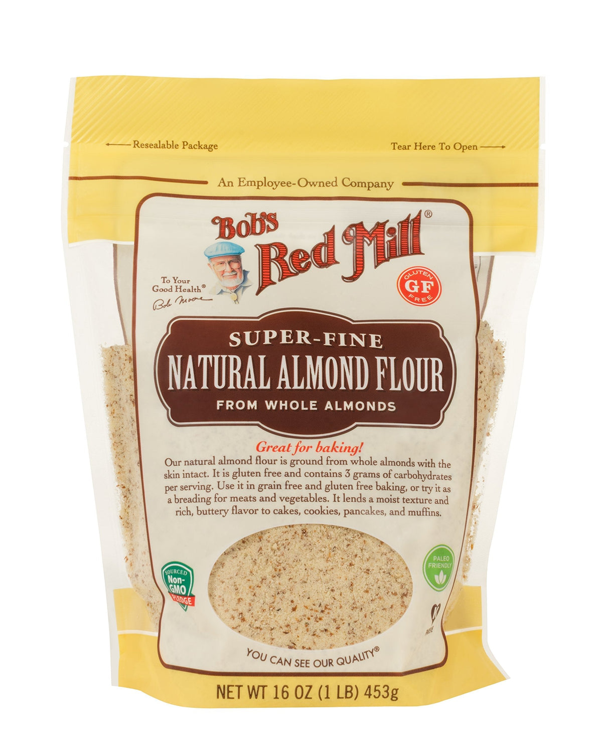Bob's Red Mill Natural Almond Flour, 16oz x4 – Gluten Free, Non-GMO, Vegan, Paleo & Keto Friendly, Kosher