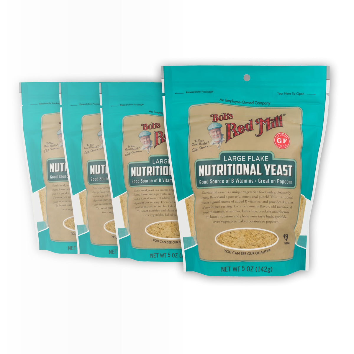 Bob's Red Mill Nutritional Yeast, 5oz (Pack of 4) – Vegan, Kosher, Paleo Friendly