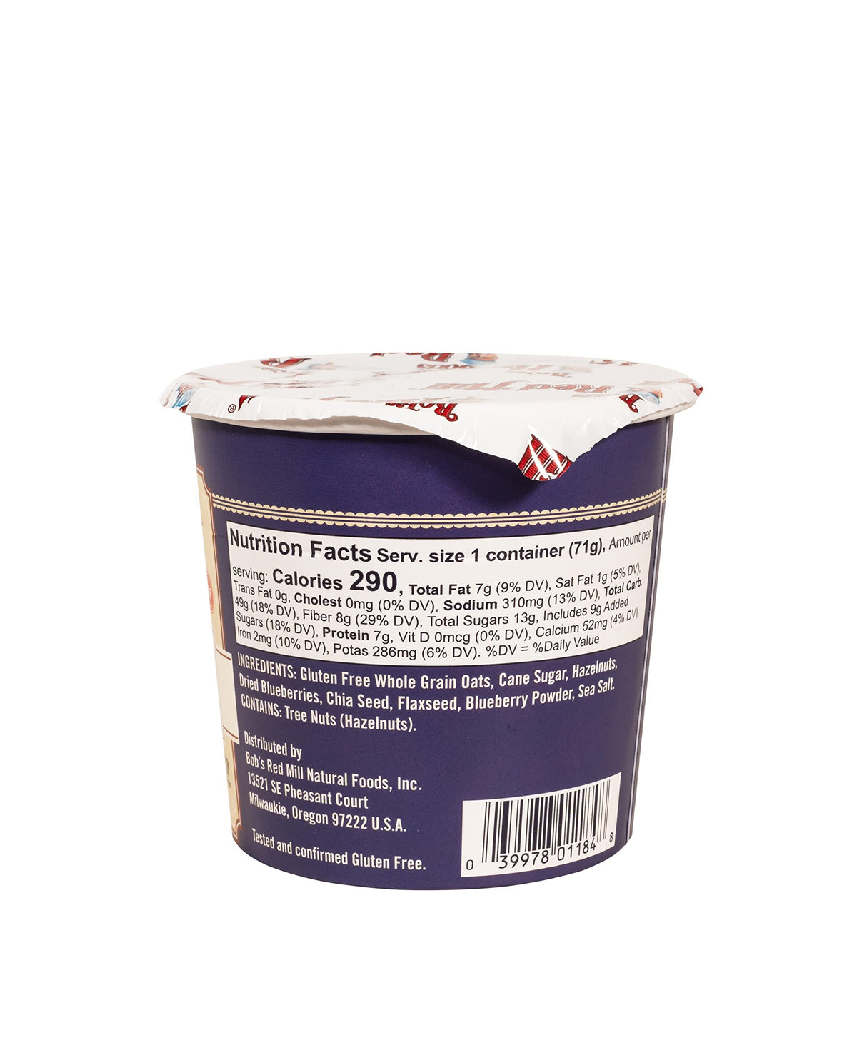 Bob's Red Mill GF Oatmeal Cup: Blueberry & Hazelnut, 12 Pack – Non-GMO, Whole Grain, Kosher