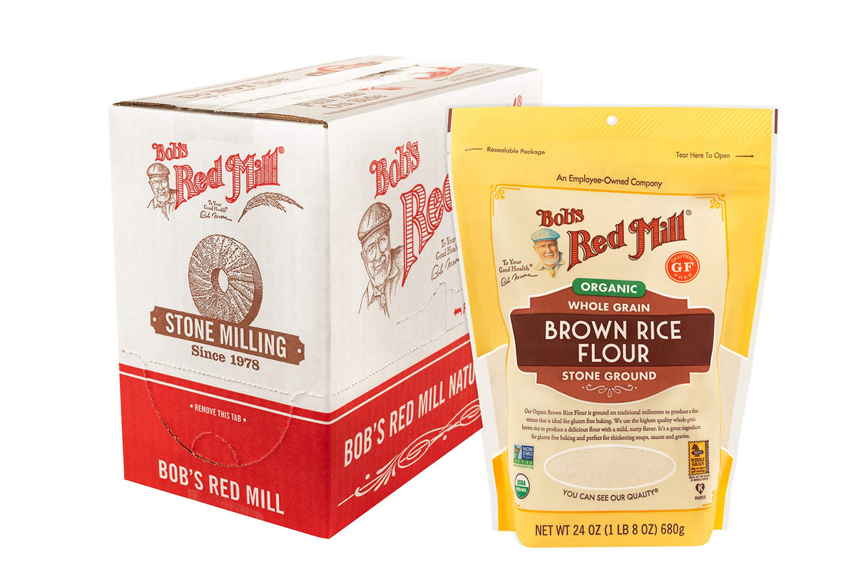 Bob's Red Mill Organic Brown Rice Flour – 24oz x4, Whole Grain & Gluten Free