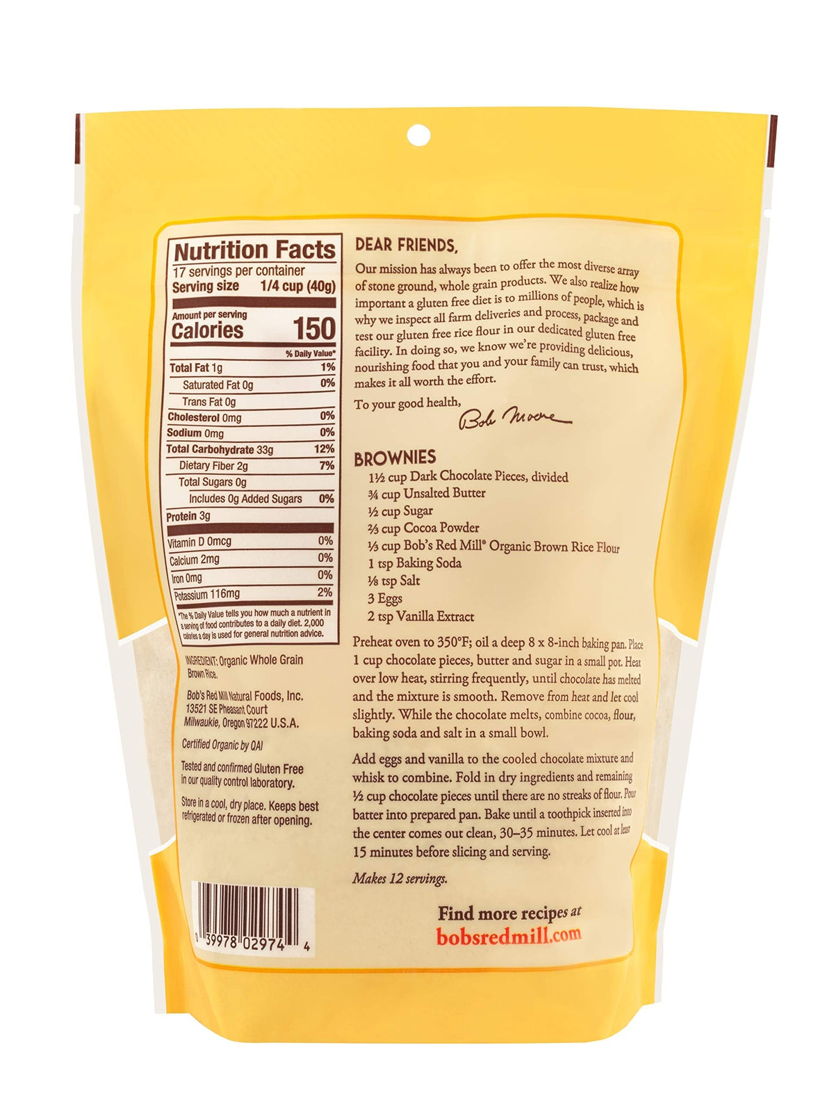 Bob's Red Mill Organic Brown Rice Flour – 24oz x4, Whole Grain & Gluten Free