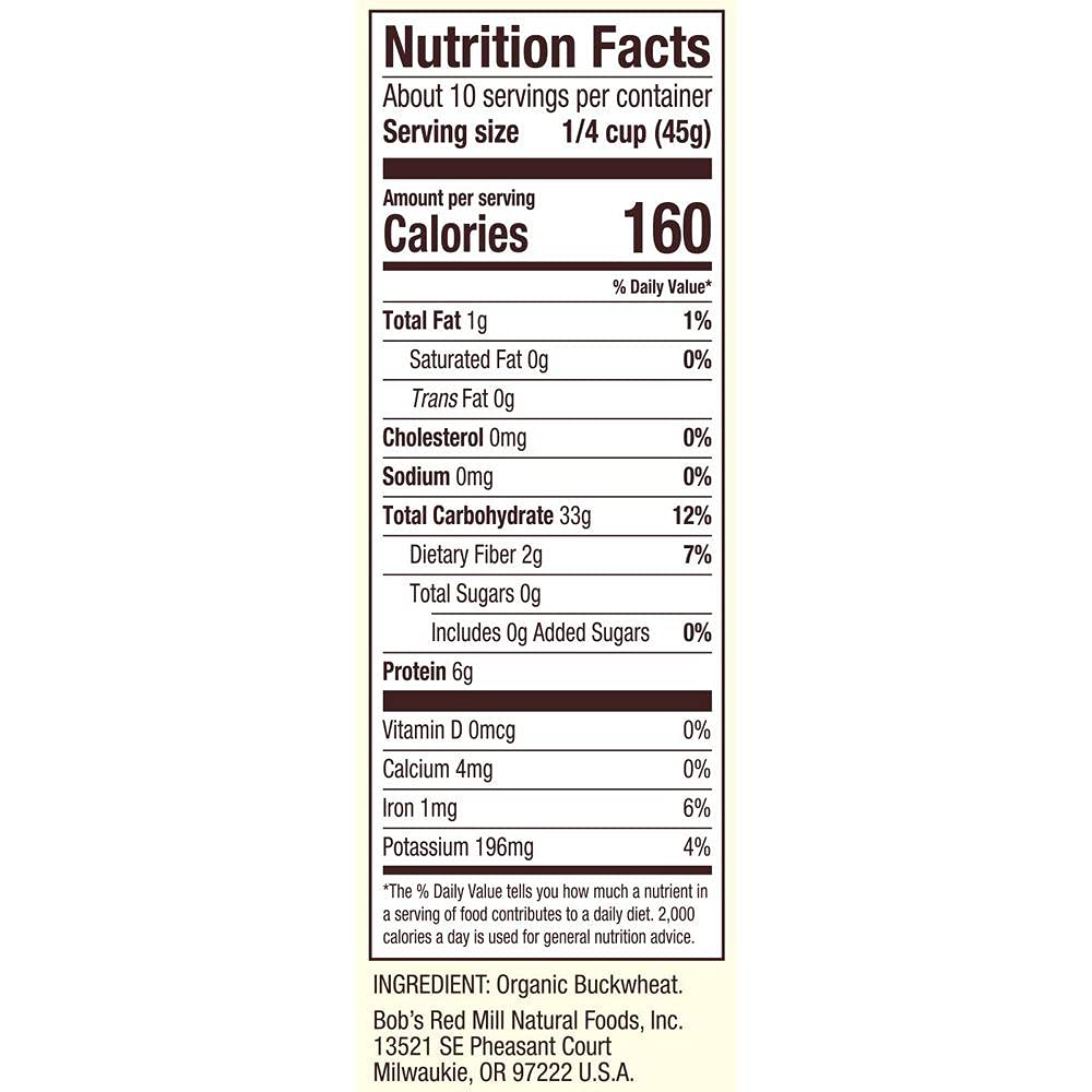 Bob's Red Mill Organic Whole Grain Buckwheat Groats, 16 oz, 2 pk
