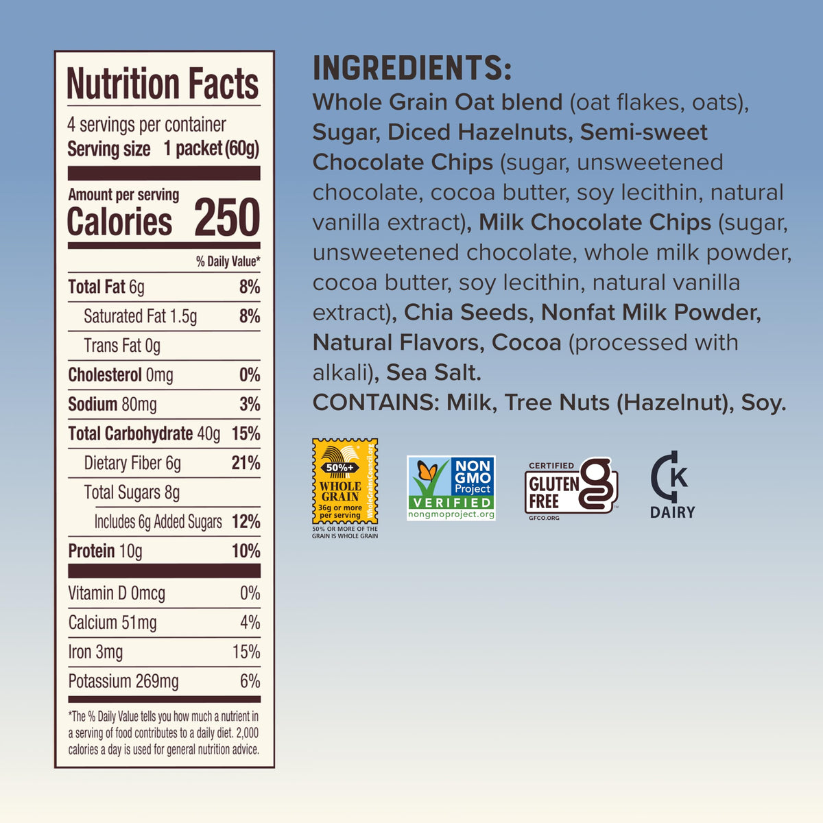 Bob's Red Mill Overnight Protein Oat Packets, Chocolate Hazelnut – 4 Boxes/4 Packets per Box, Non-GMO, Gluten Free, Whole Grain