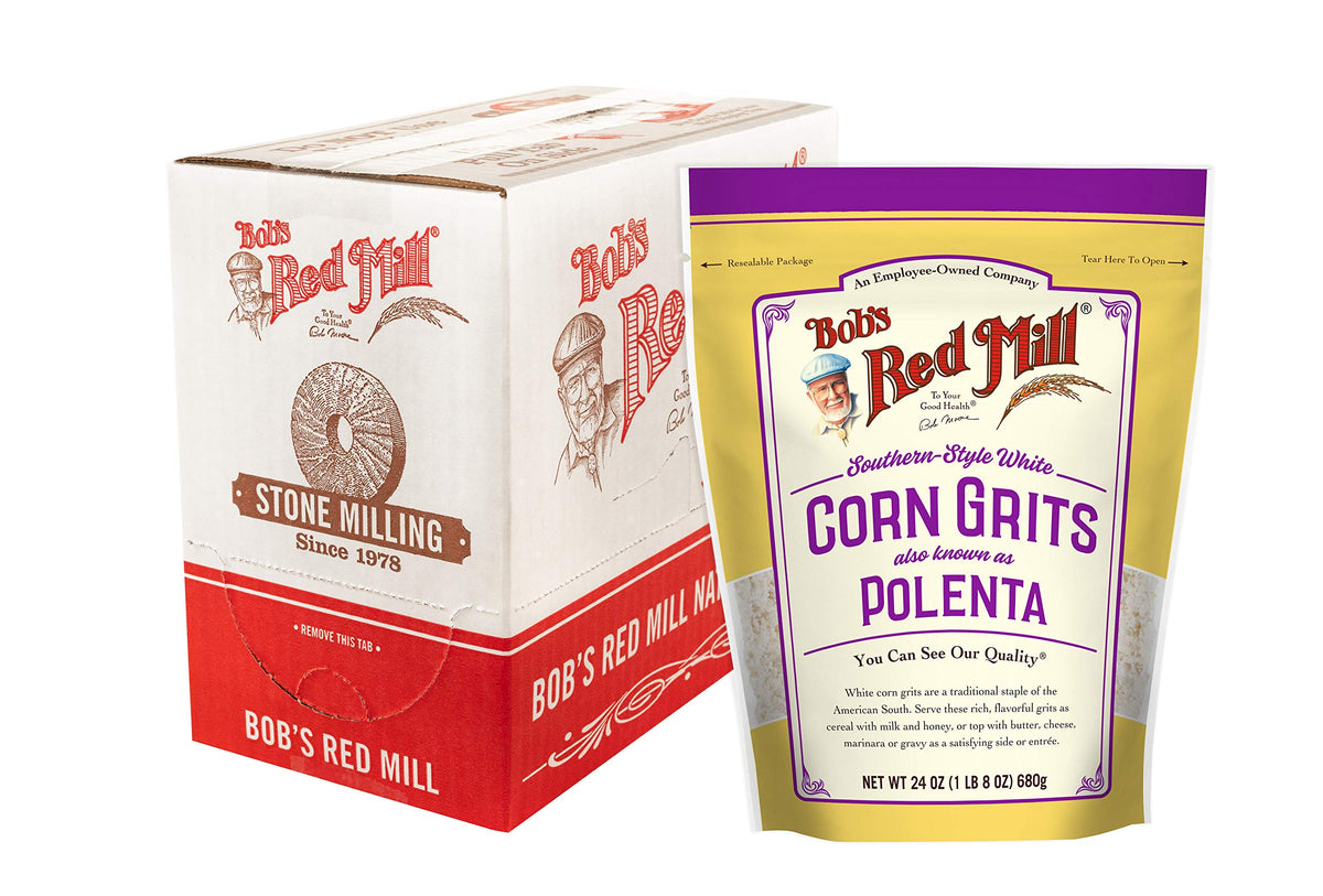 Bob's Red Mill White Corn Grits – Creamy, Quick-Cooking Vegan Kosher (Pack of 4)