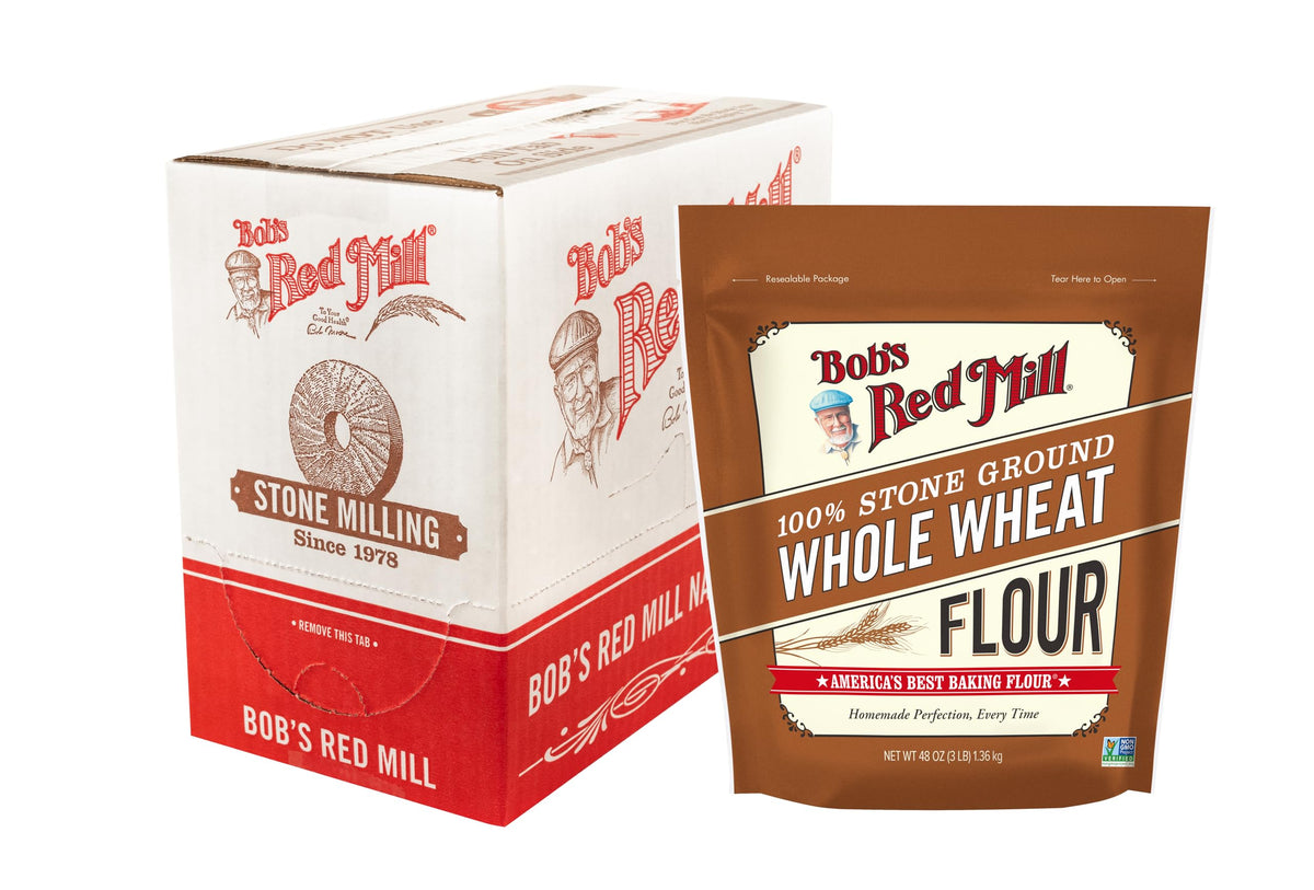 Bob's Red Mill Whole Wheat Flour – 3 lb Pack of 4 | Whole Grain, Non-GMO, Vegan