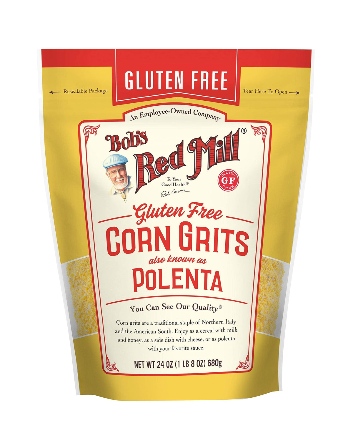 Bob's Red Mill Gluten Free Corn Grits/Polenta, 24oz (Pack of 4) – Vegan & Kosher