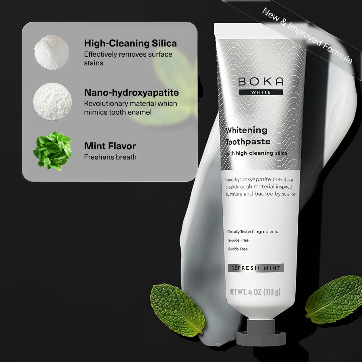 Boka Toothpaste - Fluoride Free Toothpaste, Nano Hydroxyapatite Toothpaste