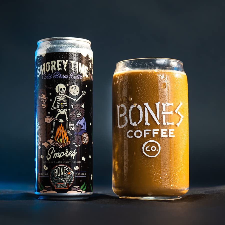 Bones Coffee S'mores Iced Coffee Latte – 11 oz Cans (12-Pack)