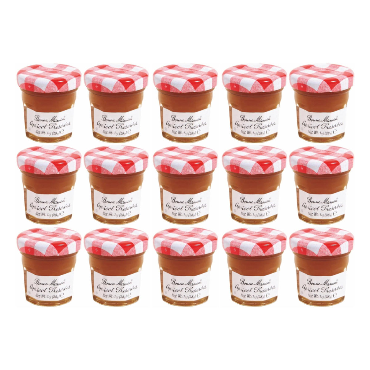 Bonne Maman Apricot Preserves, 1 oz Jars (Pack of 15) – Non-GMO & Gluten-Free