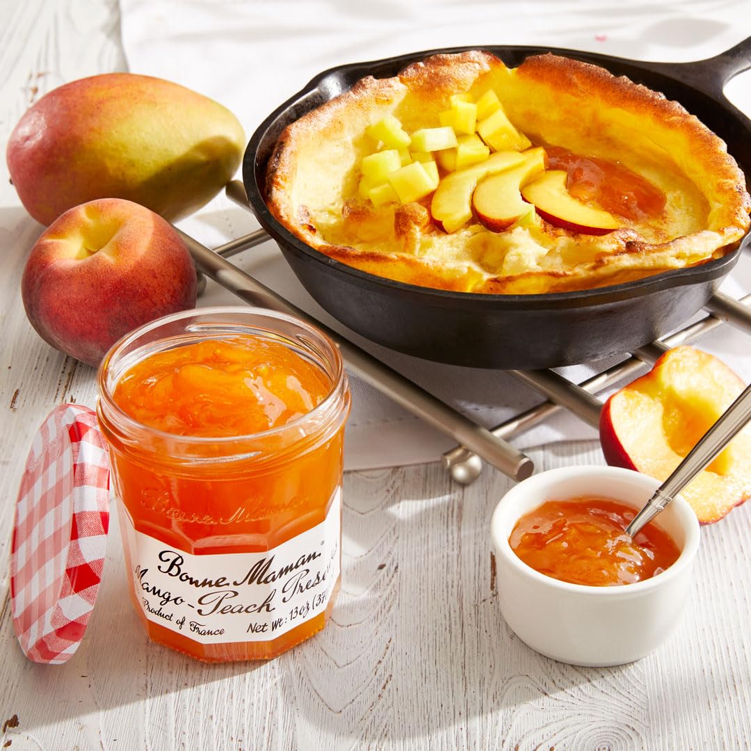 Bonne Maman Summer Variety Pack: Pineapple-Passion Fruit Preserves, Mango-Peach Preserves, Lemon Curd – Pack of 3