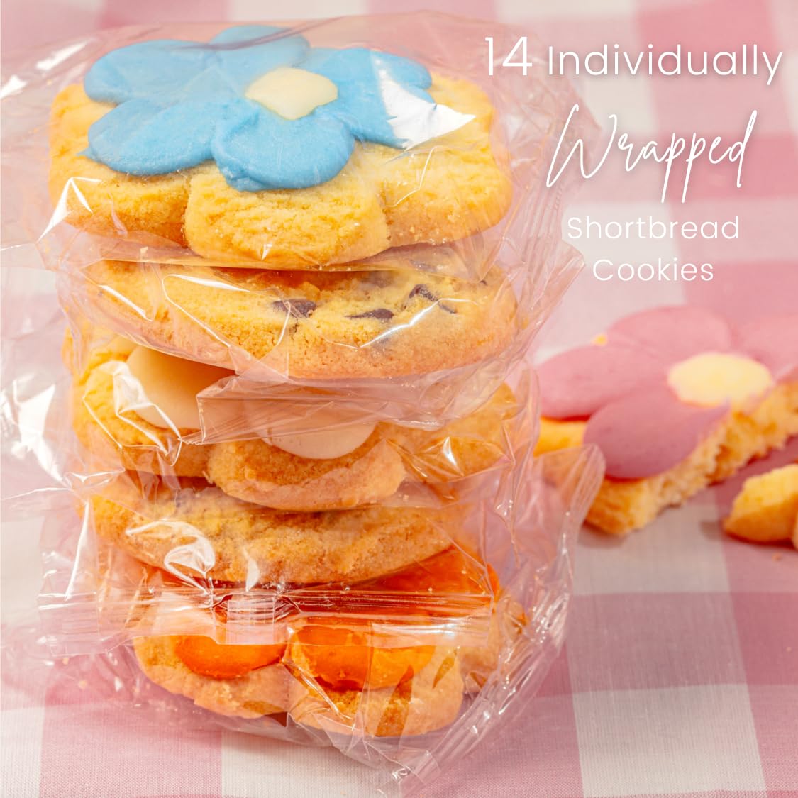 BONNIE AND POP Cookie Gift Basket – Shortbread Flower Cookies Box | Mother's Day Gift