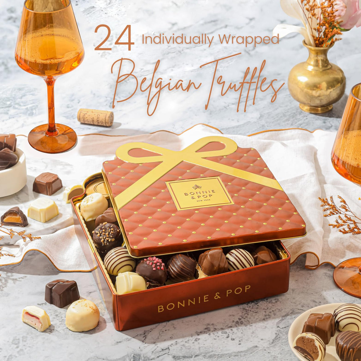 Bonnie and Pop Mothers Day Chocolate Gift Basket – Gourmet Belgian Truffles