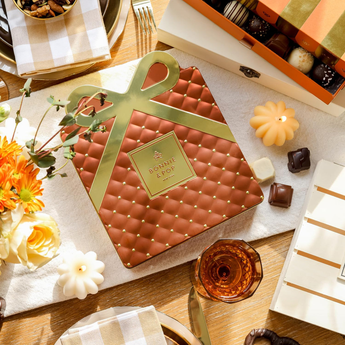 Bonnie & Pop Chocolate Gift Basket — Gourmet Truffles in an Elegant Tin