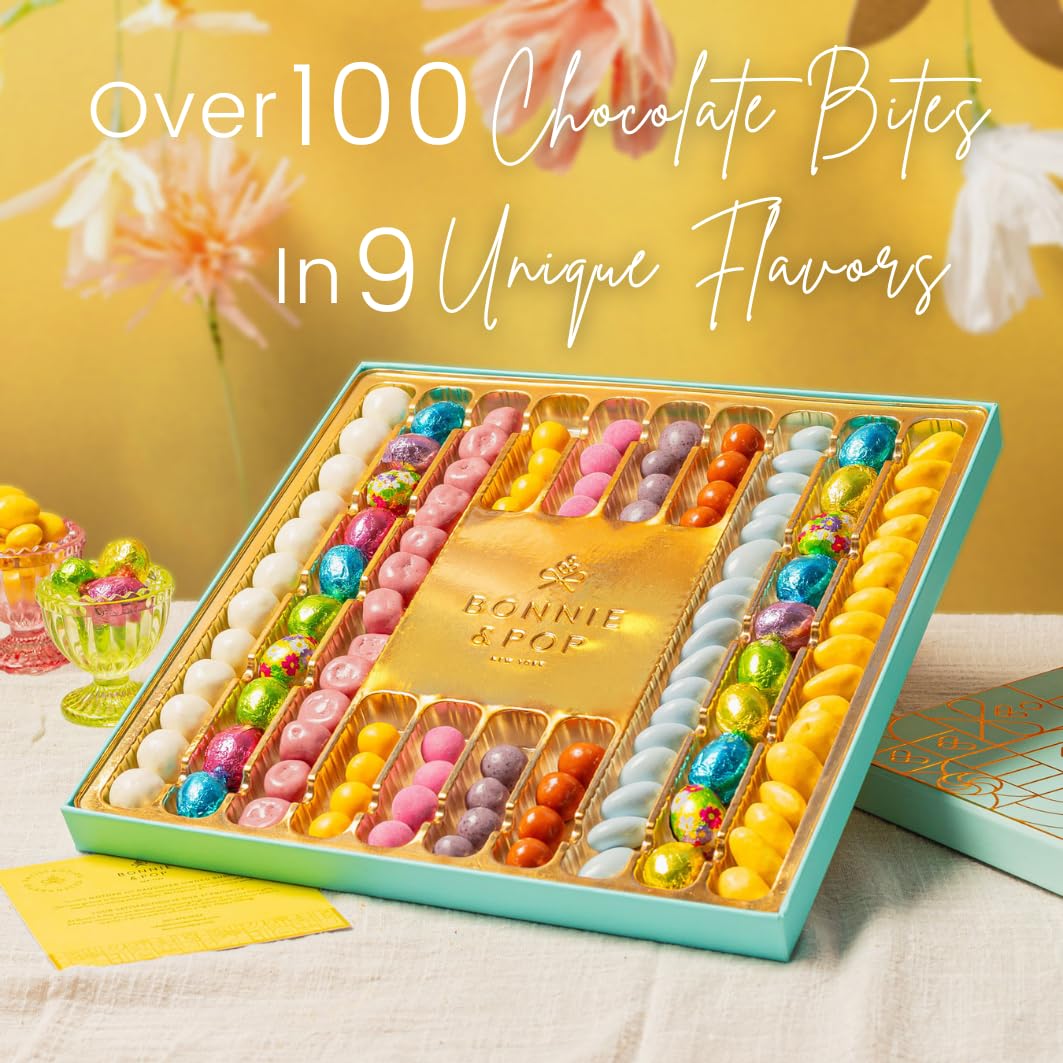 Bonnie and Pop Easter Chocolate Gift Baskets – 100+ Pieces, 10 Flavors