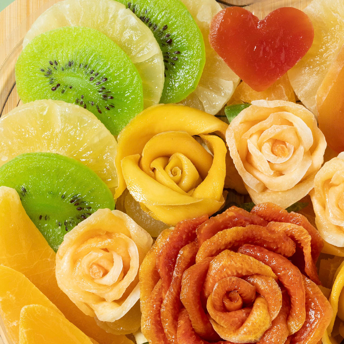 Bonnie and Pop Dried Fruit Gift Basket – Heart-Shaped Tray of Premium Tropical Fruits