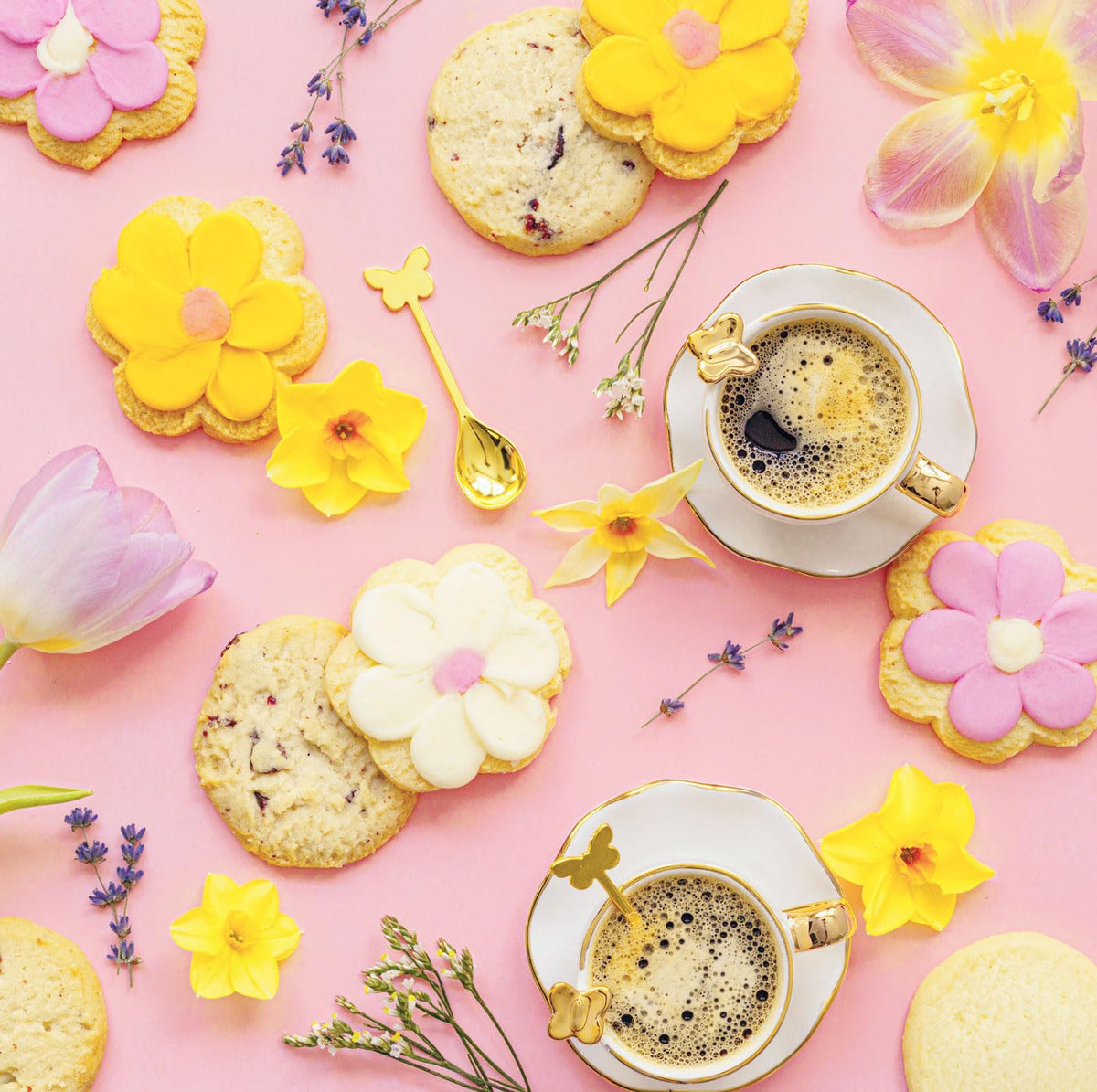 BONNIE AND POP Cookie Gift Basket – Shortbread Flower Cookies Box | Mother's Day Gift