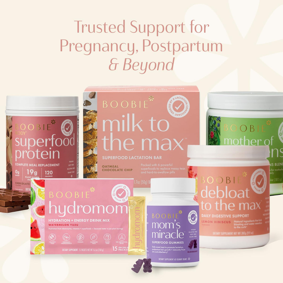 Boobie Lactation Cookies, Brownie Fudge | Vegan, Gluten-Free, Dairy-Free | 5g Sugar | 7 Servings x 3 Packs