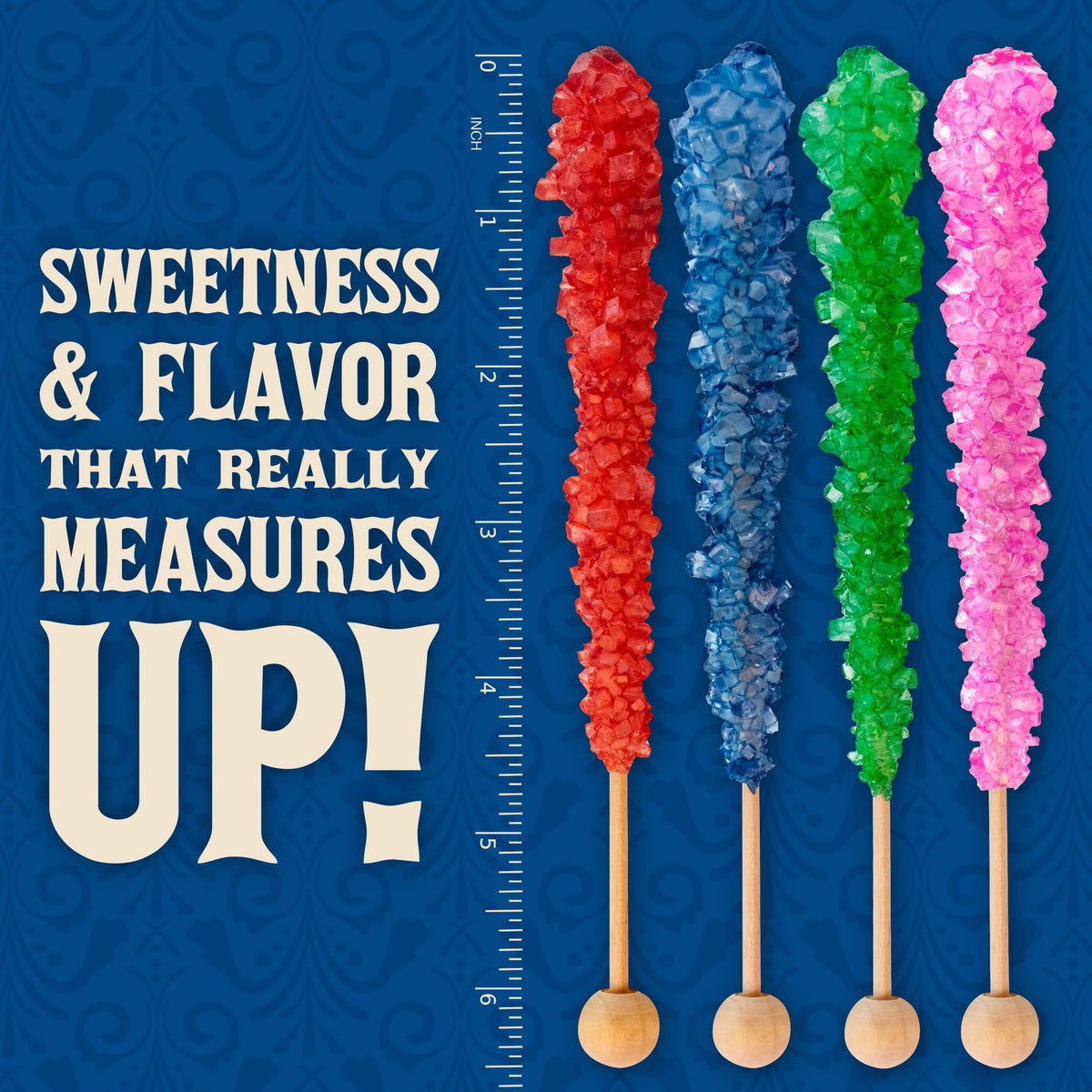 Boone's Mill XL Rock Crystal Candy Sticks - Assorted Flavors, 36 Count