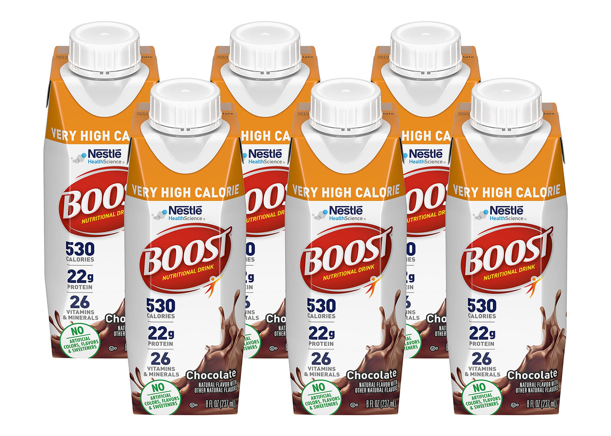 BOOST Very High Calorie Drink Very Vanilla - 530 Calories per 8 oz | Pack of 6