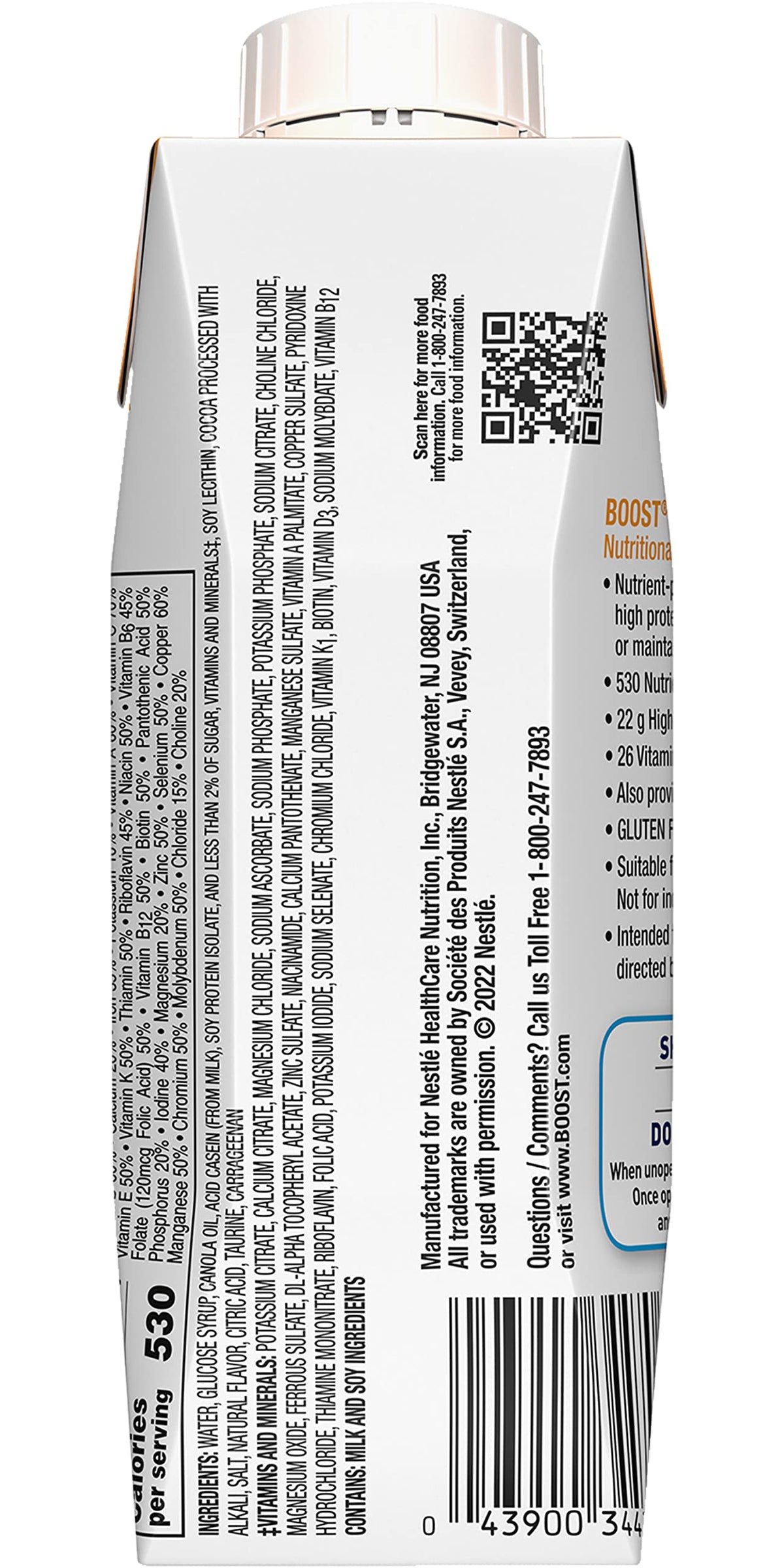 BOOST Very High Calorie Drink Very Vanilla - 530 Calories per 8 oz | Pack of 6