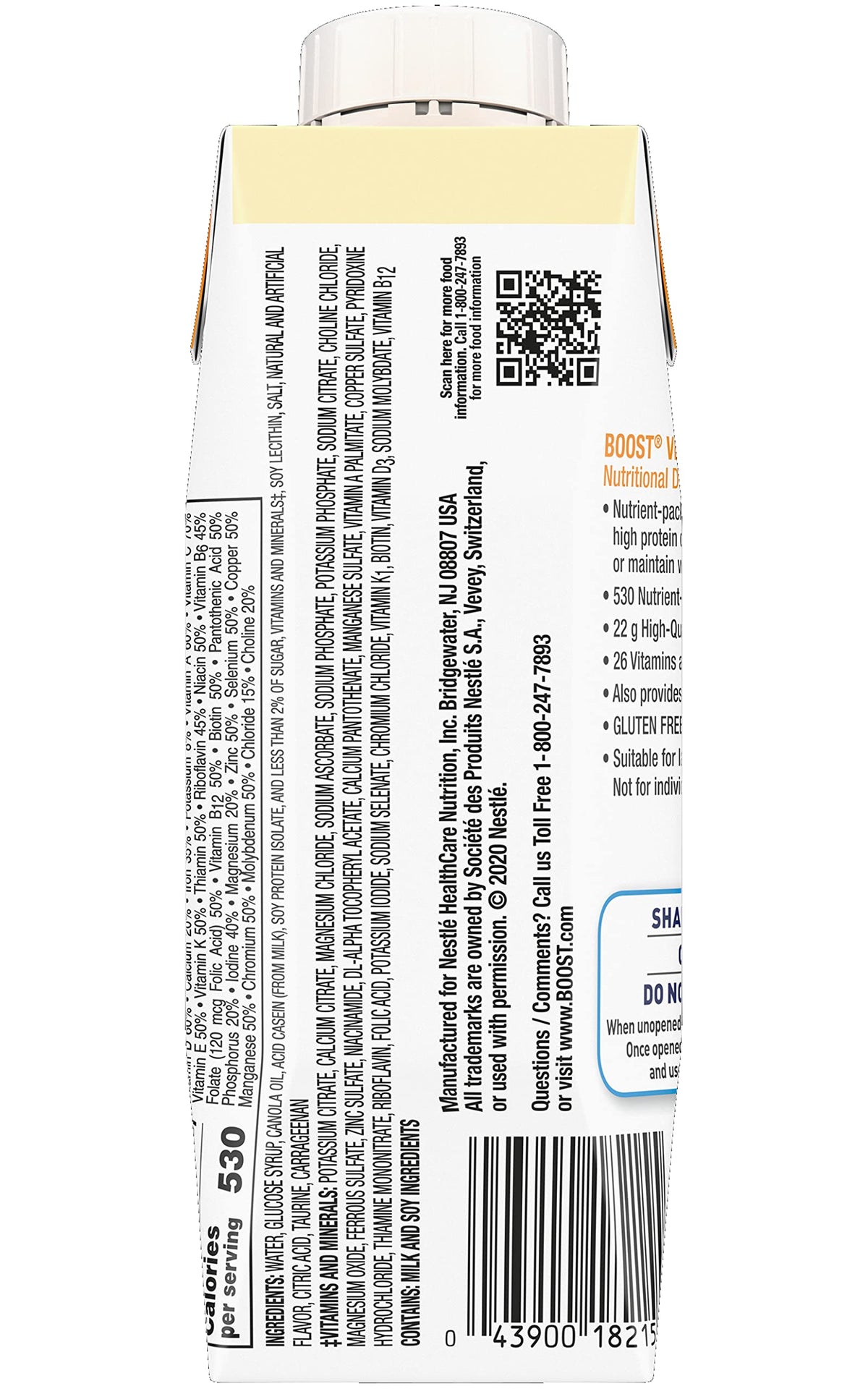 Boost Very High Calorie Nutritional Drink – Vanilla, 8 fl oz (6 Pack)