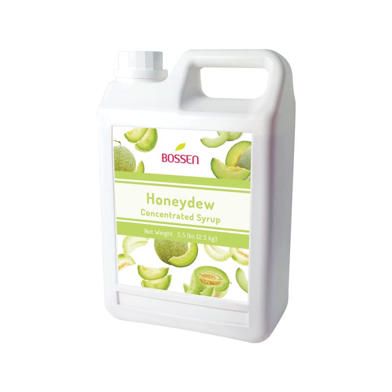 Bossen Honeydew Concentrated Syrup – 5.5 lb Bottle for Drinks, Desserts & Bubble Tea