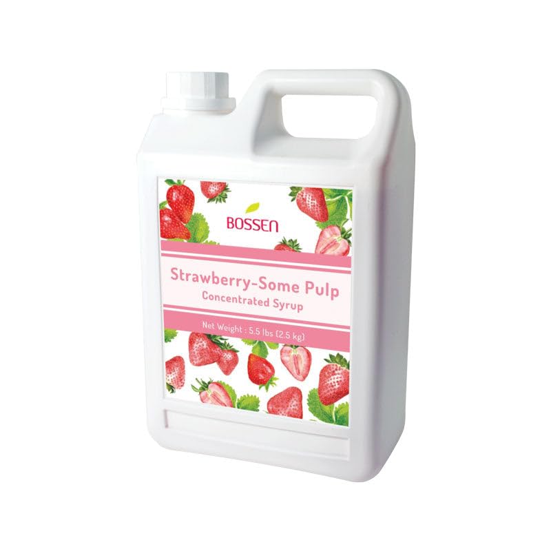 Bossen Concentrated Strawberry Syrup 5.5 lb – Ideal for Drinks, Desserts & Bubble Tea