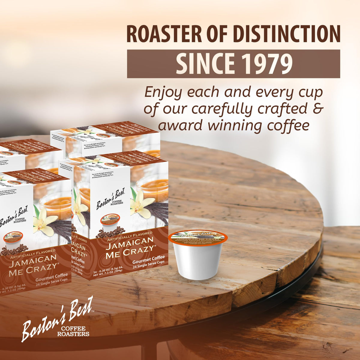 Boston’s Best Jamaican Me Crazy Flavored Coffee — Keurig Compatible, 24-Count Pack (4-Pack)