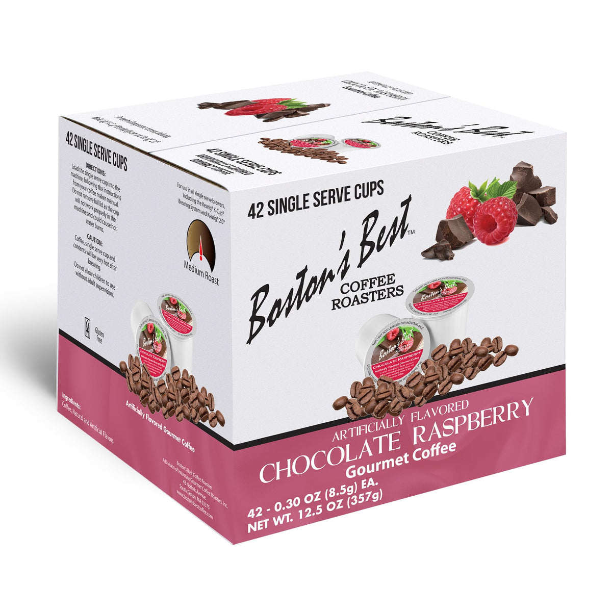 Boston’s Best Chocolate Raspberry Coffee – Medium Roast, Keurig Compatible, 42 Cups