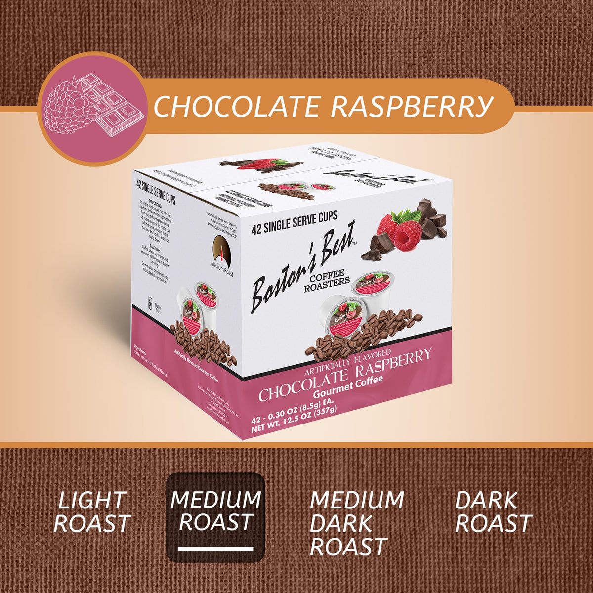 Boston’s Best Chocolate Raspberry Coffee – Medium Roast, Keurig Compatible, 42 Cups