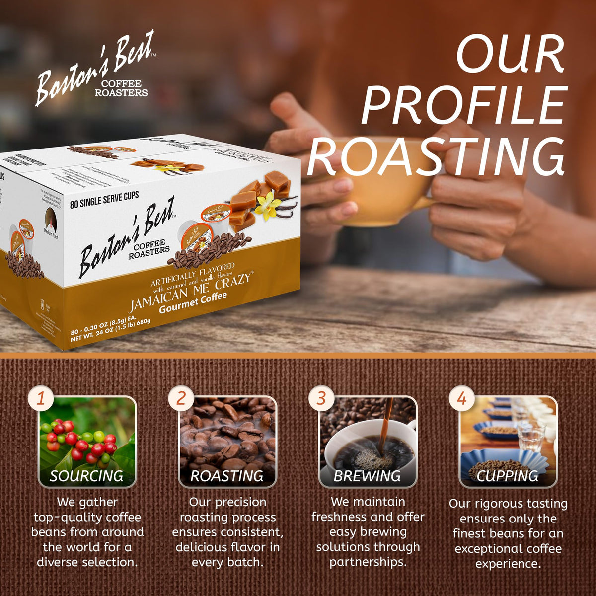 Boston's Best Jamaican Me Crazy Flavored Gourmet Coffee — 80 Single-Serve Cups