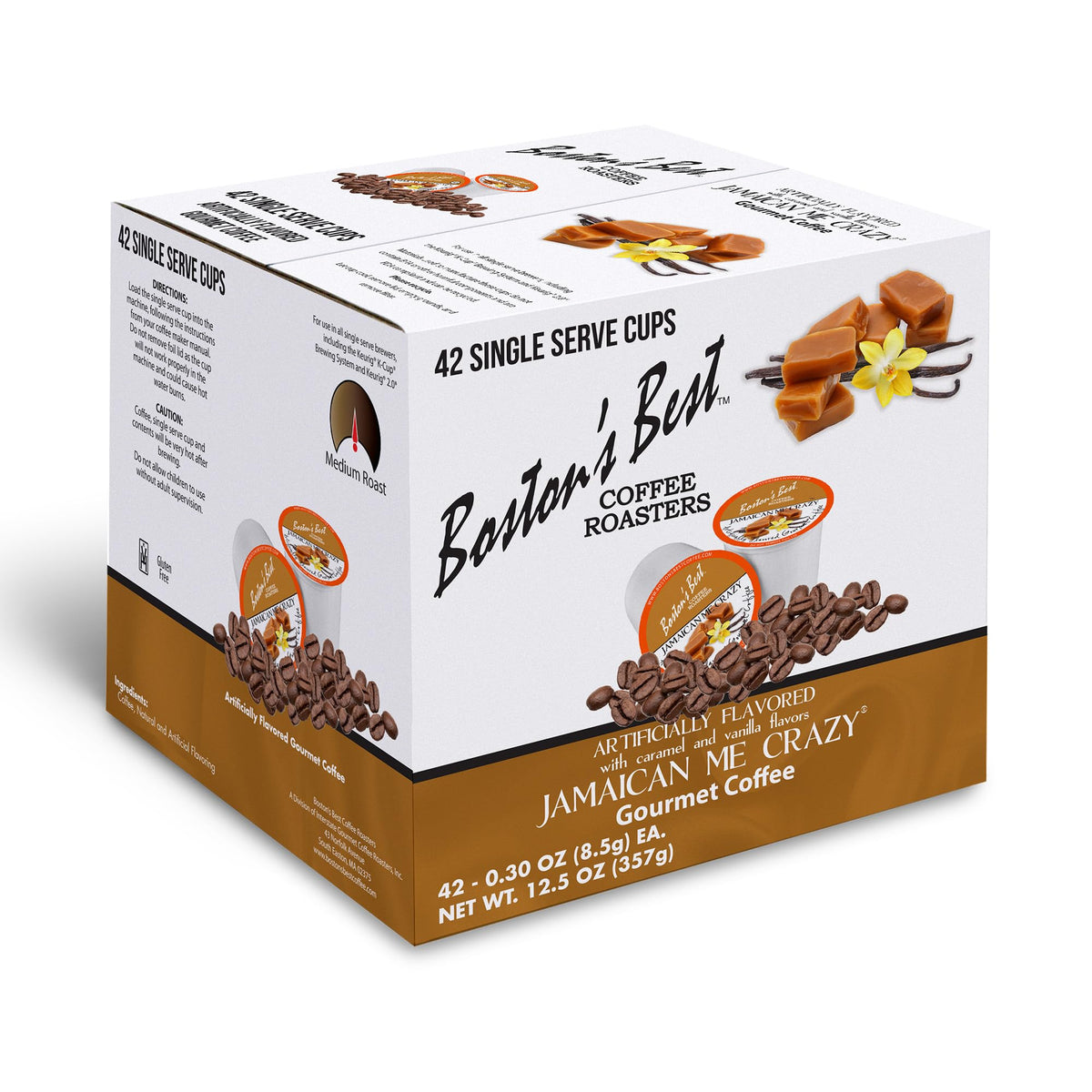 Boston’s Best Jamaican Me Crazy Flavored Coffee — Keurig Compatible, 42 Single-Serve Cups