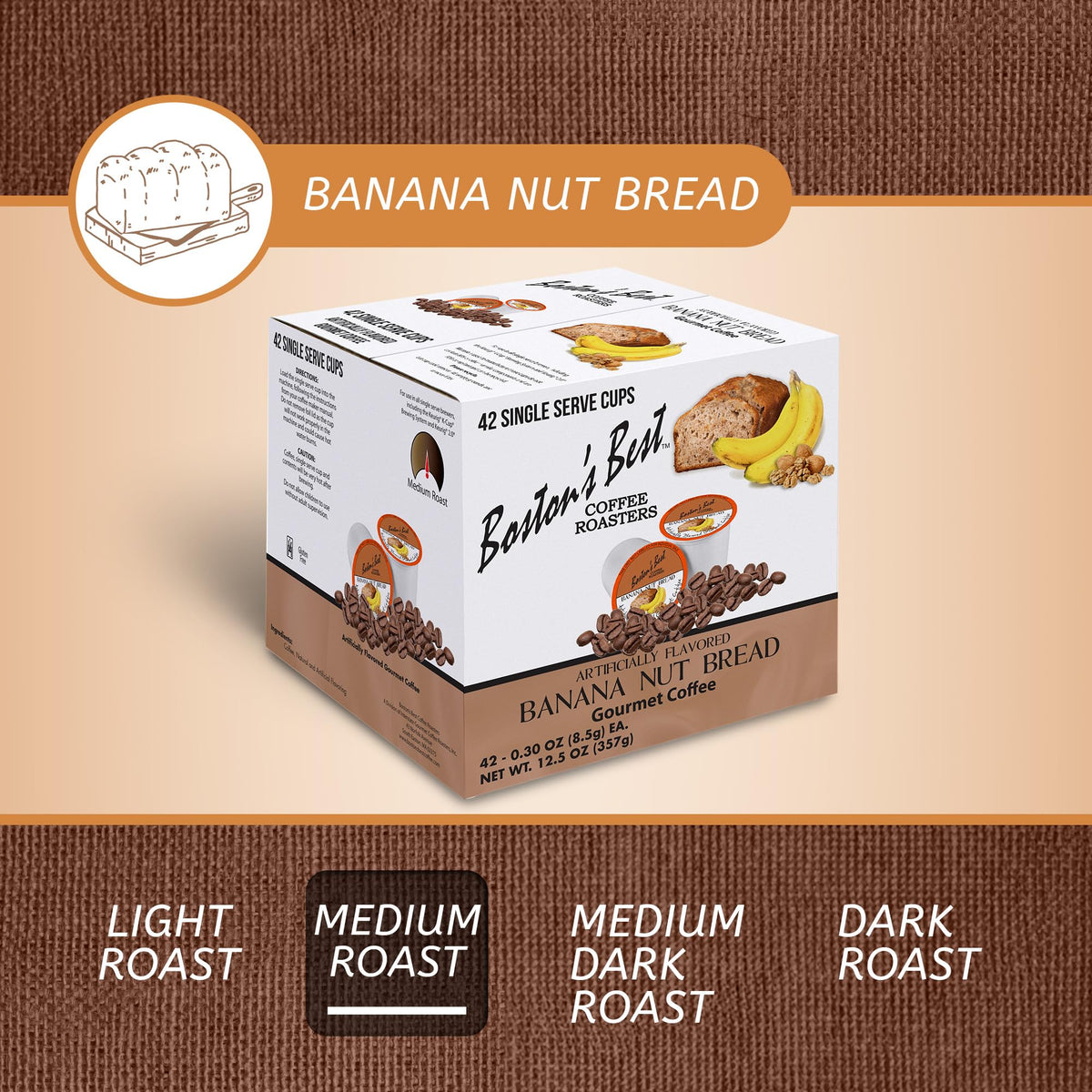 Boston’s Best Banana Nut Bread Flavored Gourmet Coffee — Keurig Compatible, 42-Count (Pack of 1)