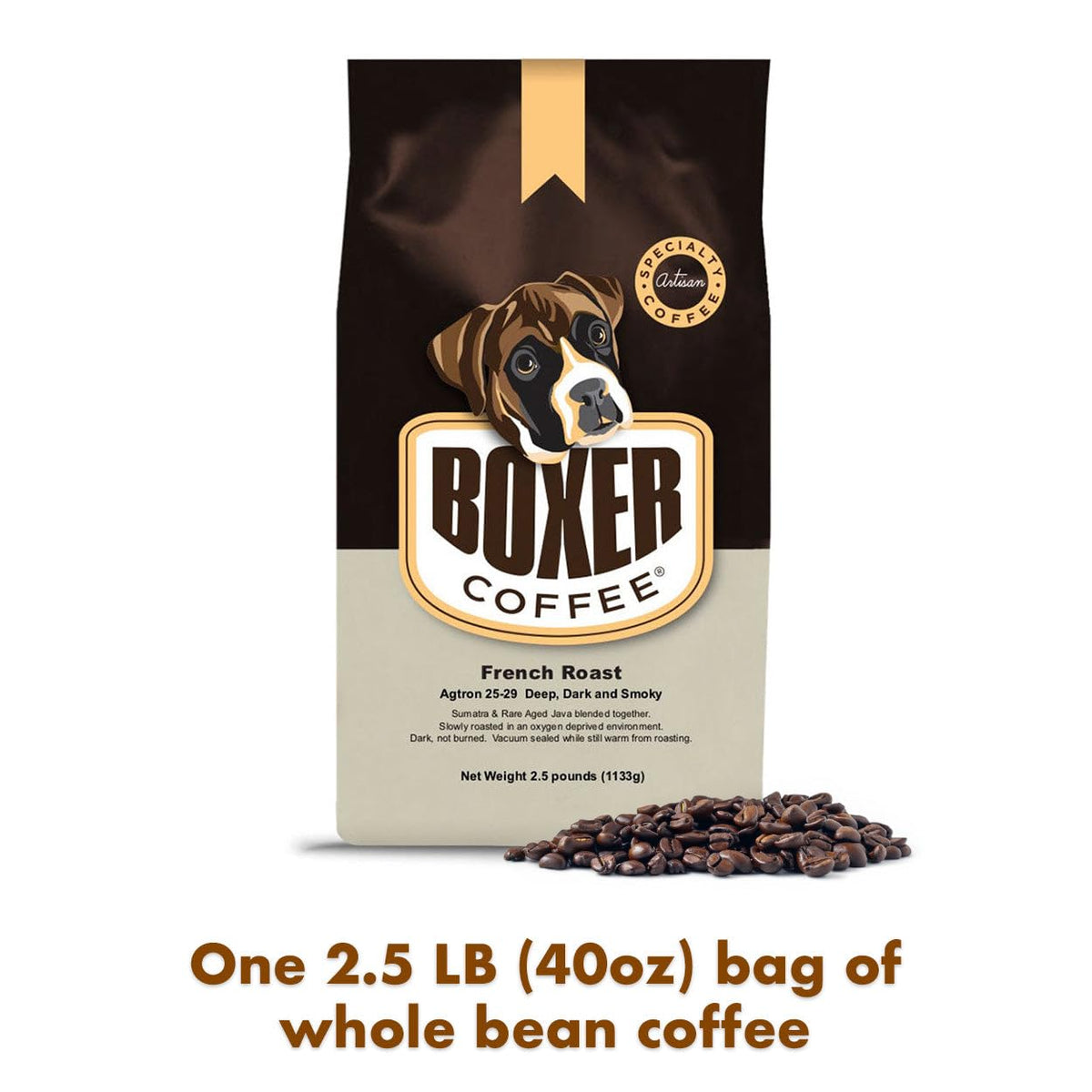 Boxer Coffee Dark Roast Whole Bean – French Roast 2.5 lb