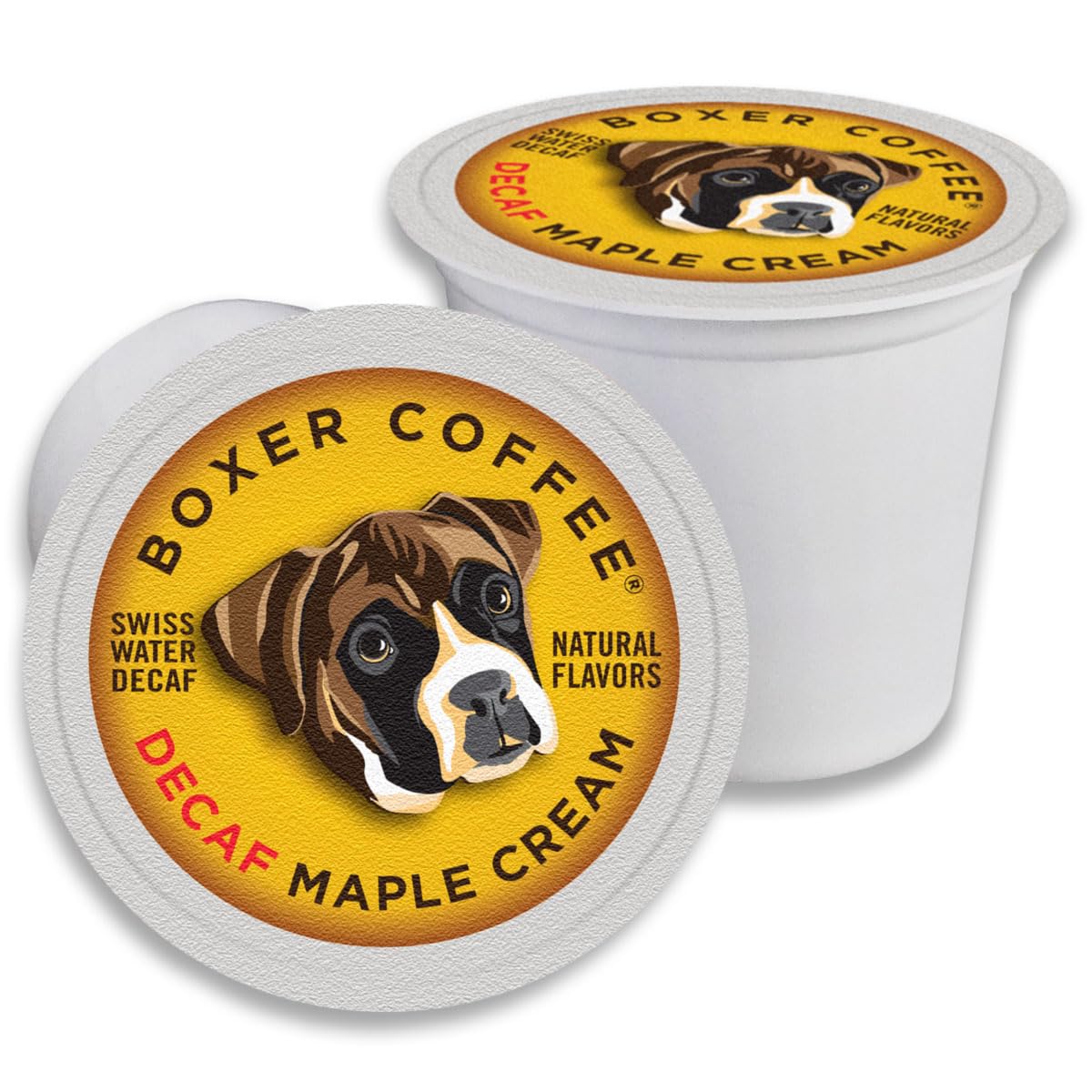 Boxer Coffee Maple Cream Swiss Water Decaf Pods | 48-Count Keurig K-Cup Compatible | Artisan Medium Roast