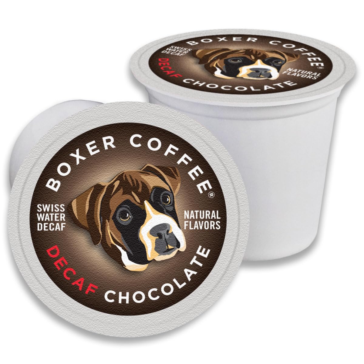 Boxer Coffee Swiss Water Decaf Chocolate Pods – 48 Count, Keurig Compatible, Medium Roast