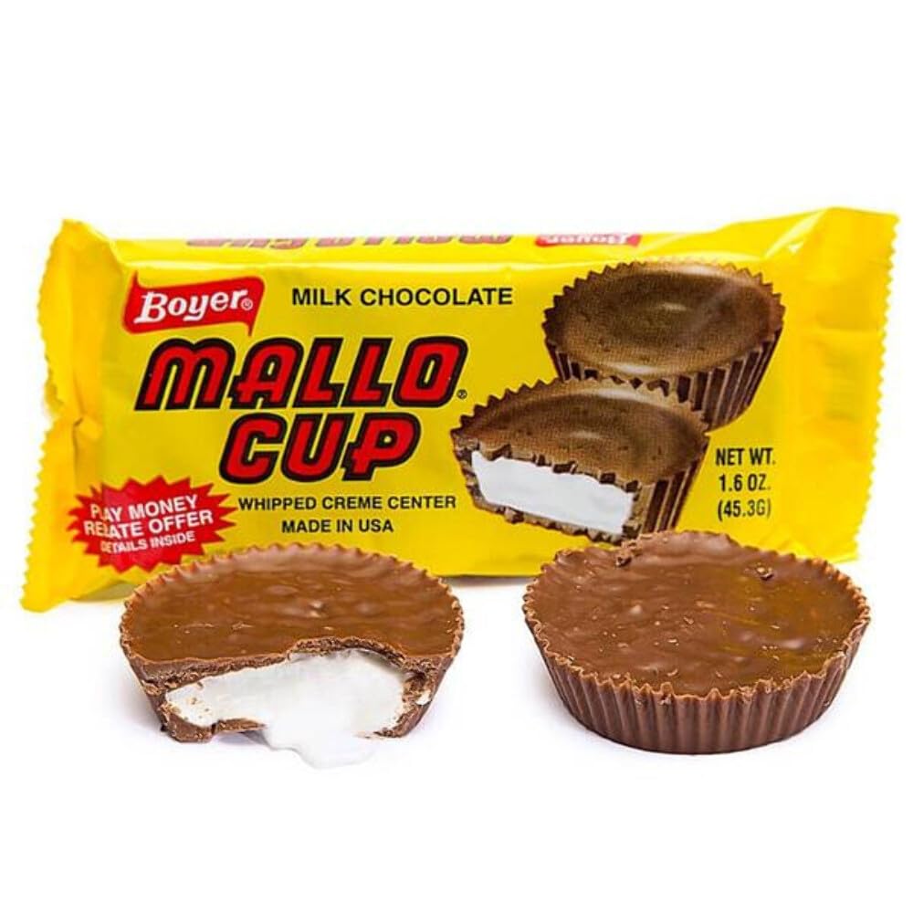 Boyer Candy Mallo Cup 2pk 24ct Box – Milk Chocolate with Marshmallow Center