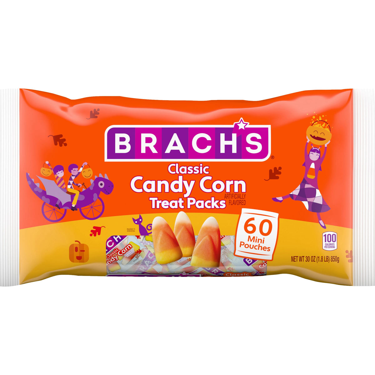 Brach's Classic Candy Corn Trick or Treat Packs, 60 Mini Pouches