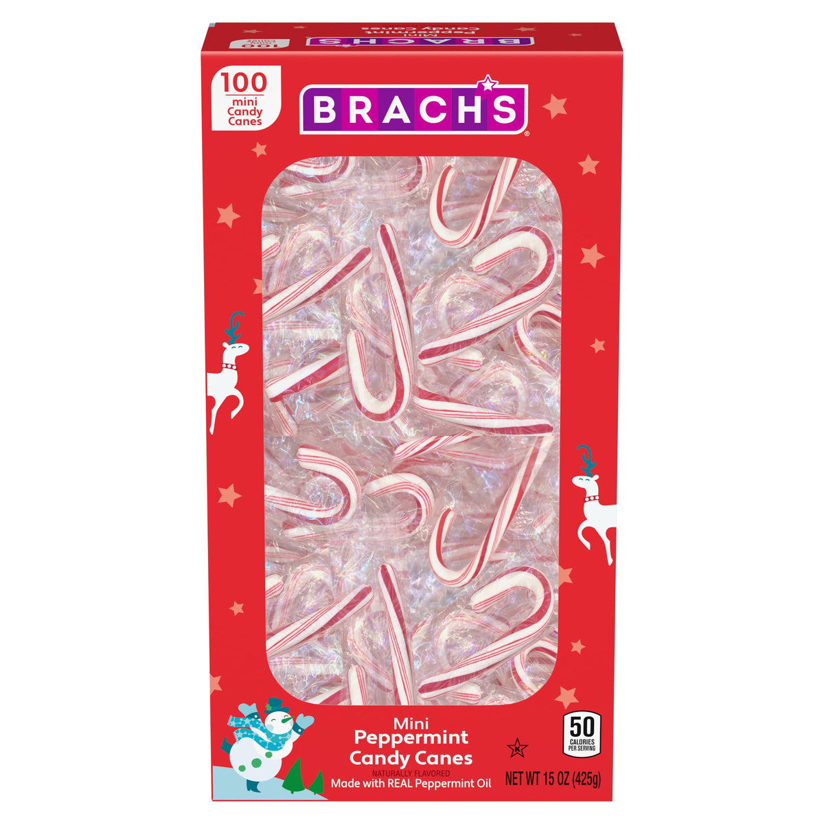 Brach's Mini Peppermint Candy Canes – 100 Count Box (15 oz)
