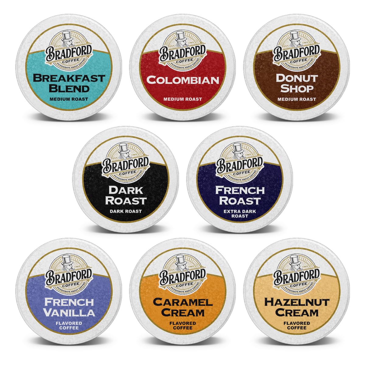 Bradford Coffee Roasters Keurig K-Cups Variety Pack – 100 Count, 8 Assorted Samplers